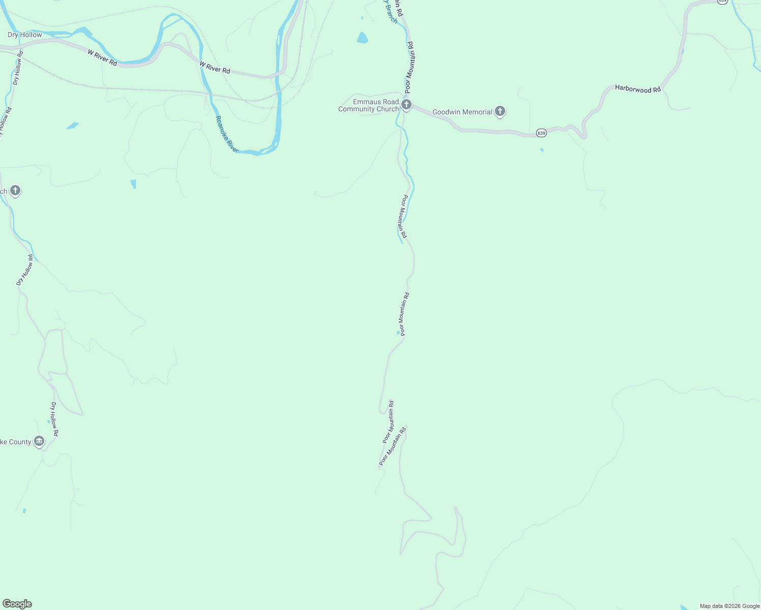 map of restaurants, bars, coffee shops, grocery stores, and more near 6021 Poor Mountain Rd in Salem