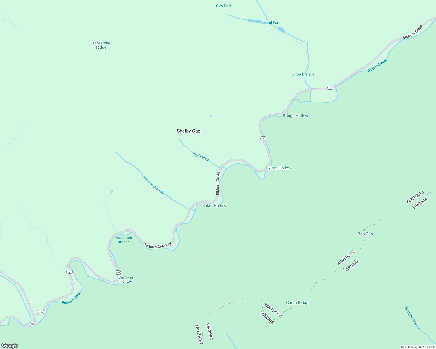 map of restaurants, bars, coffee shops, grocery stores, and more near 13709-14599 Elkhorn Creek Road in Shelby Gap