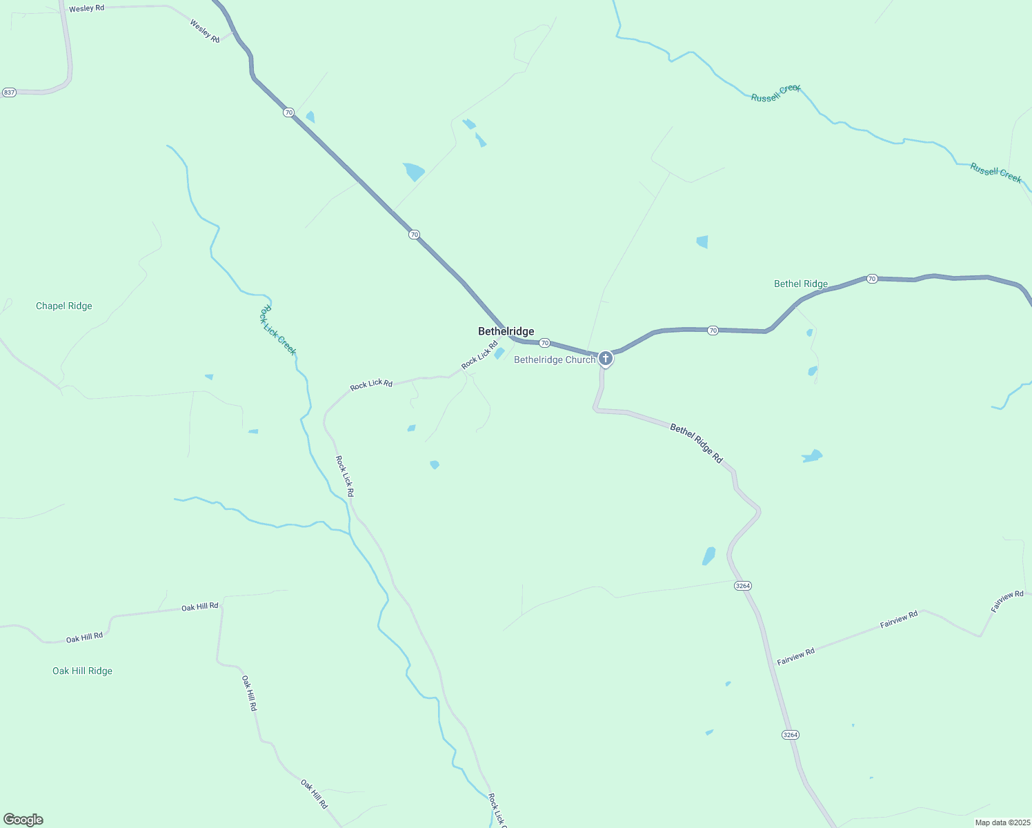 map of restaurants, bars, coffee shops, grocery stores, and more near in Bethelridge