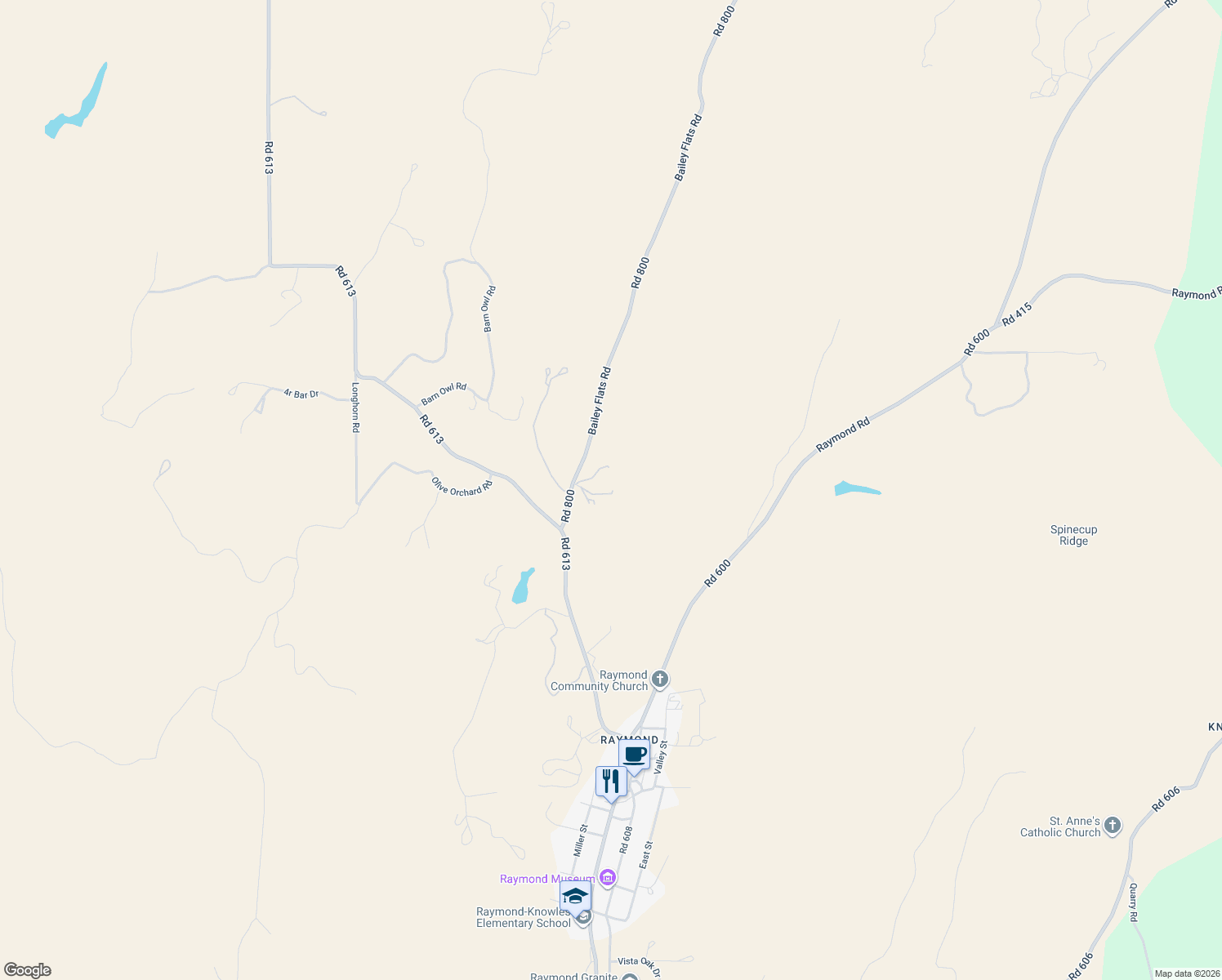 map of restaurants, bars, coffee shops, grocery stores, and more near 33099 Road 800 in Madera County