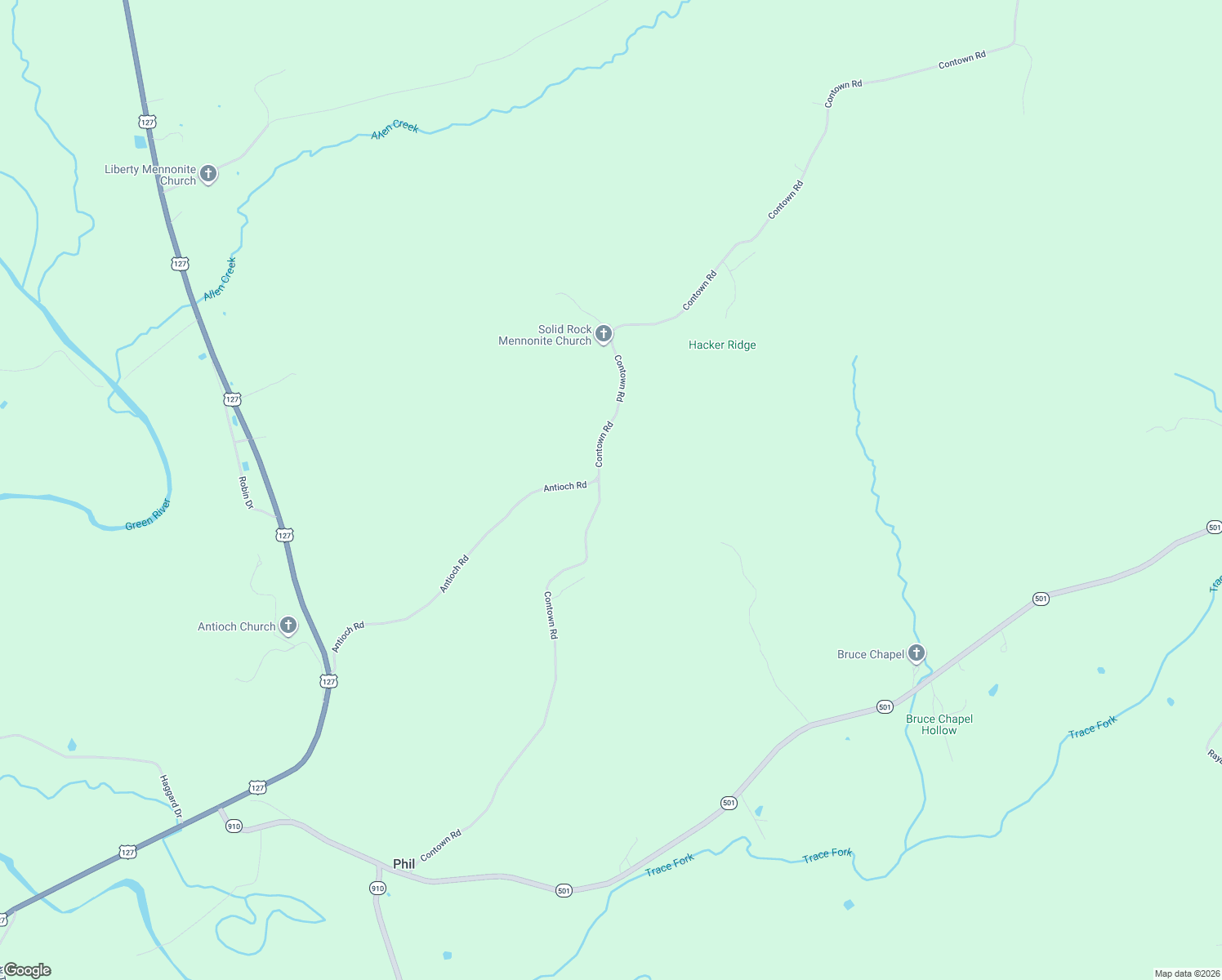 map of restaurants, bars, coffee shops, grocery stores, and more near 3011 Contown Road in Liberty