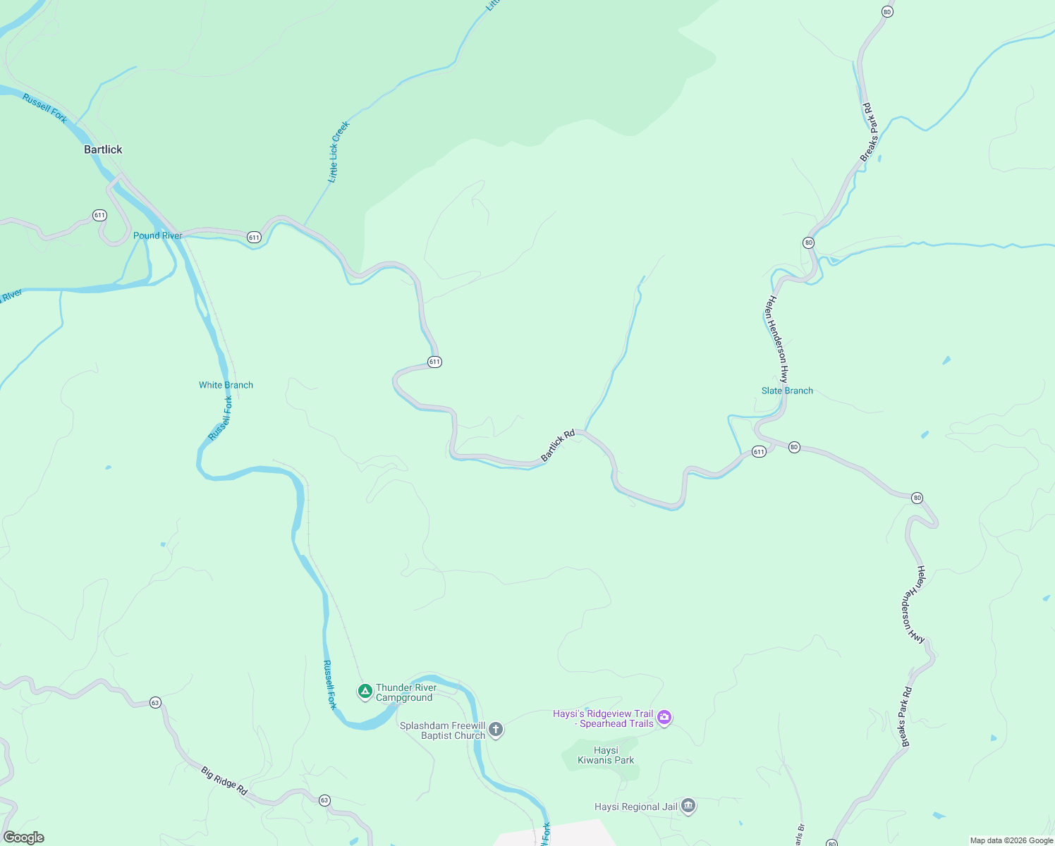 map of restaurants, bars, coffee shops, grocery stores, and more near 474 Hokie Drive in Haysi