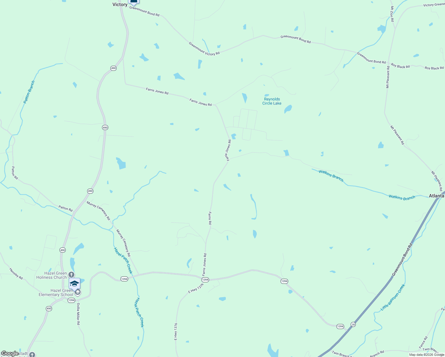 map of restaurants, bars, coffee shops, grocery stores, and more near 1486 Farris Jones Road in East Bernstadt