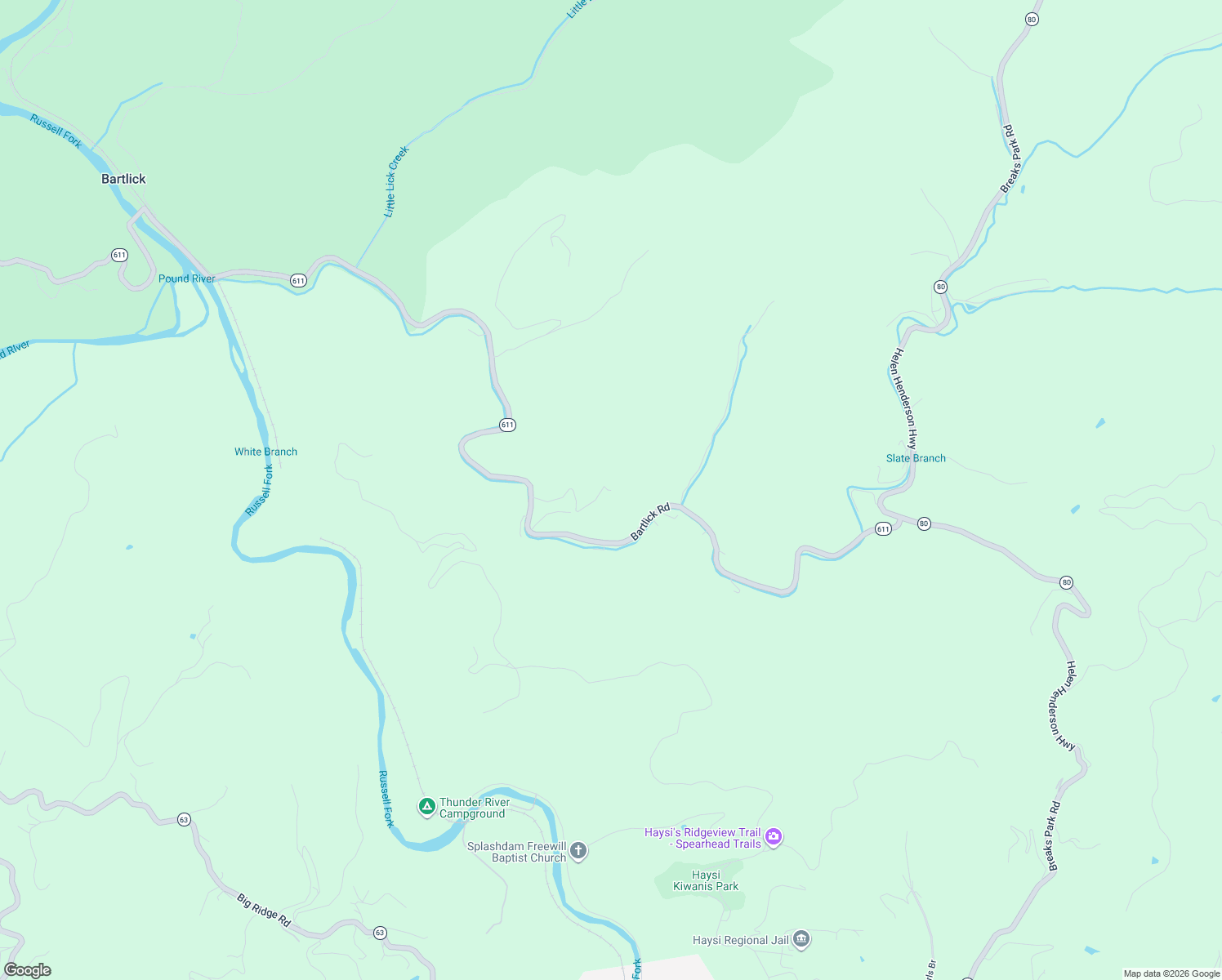 map of restaurants, bars, coffee shops, grocery stores, and more near 474 Hokie Drive in Haysi