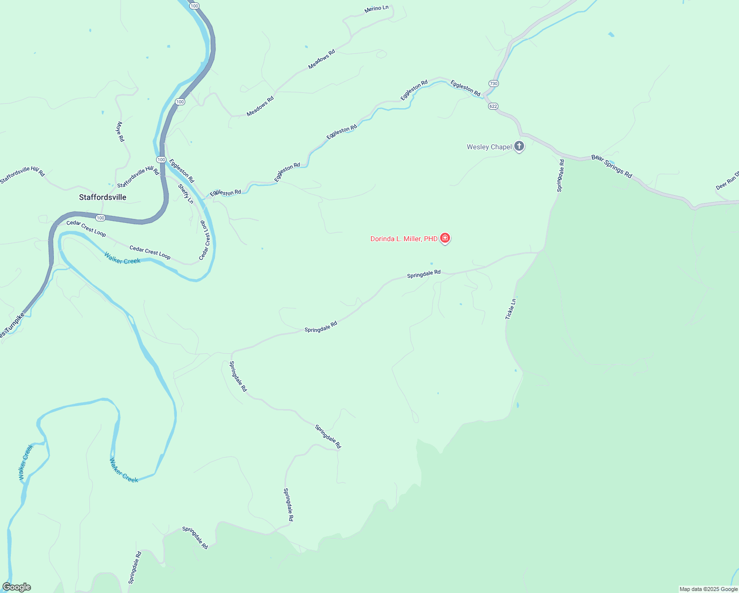 map of restaurants, bars, coffee shops, grocery stores, and more near 654 Springdale Road in Pearisburg