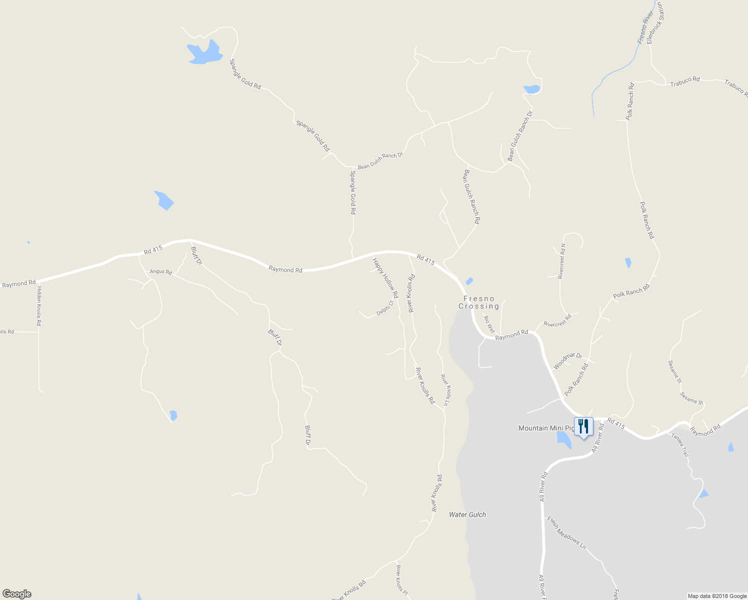 map of restaurants, bars, coffee shops, grocery stores, and more near 41859 Delphi Court in Coarsegold