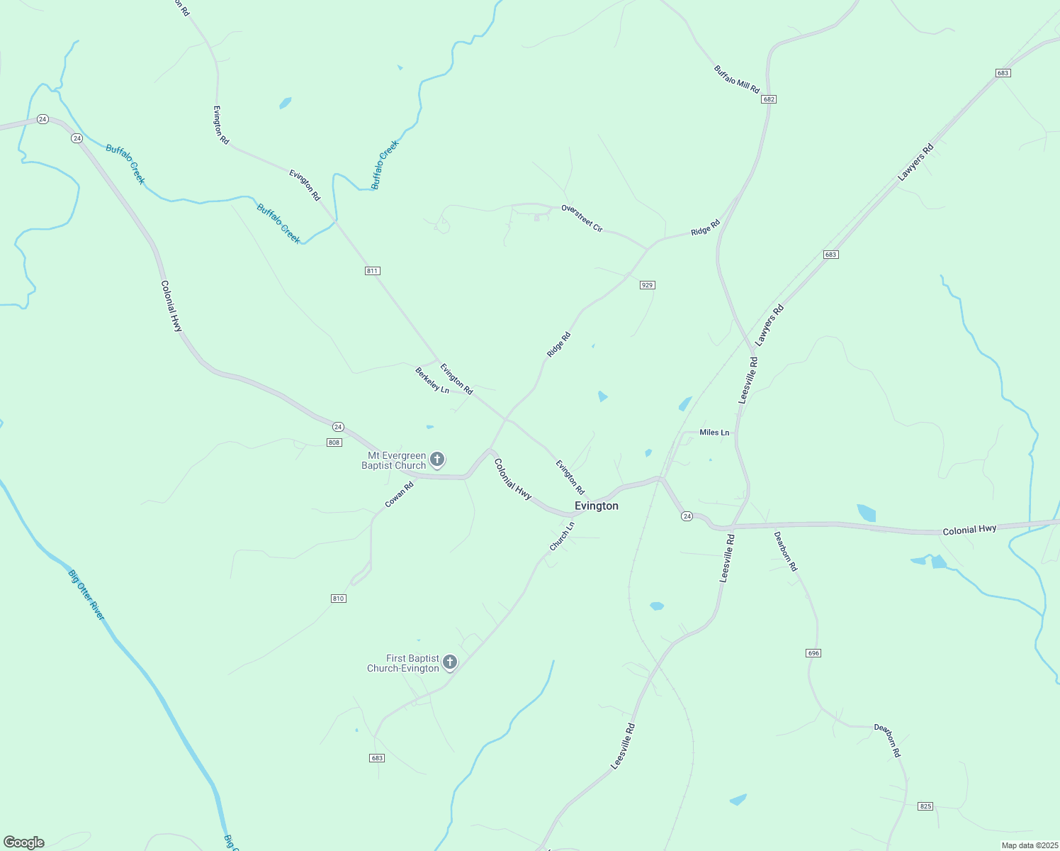 map of restaurants, bars, coffee shops, grocery stores, and more near 337 Evington Road in Evington