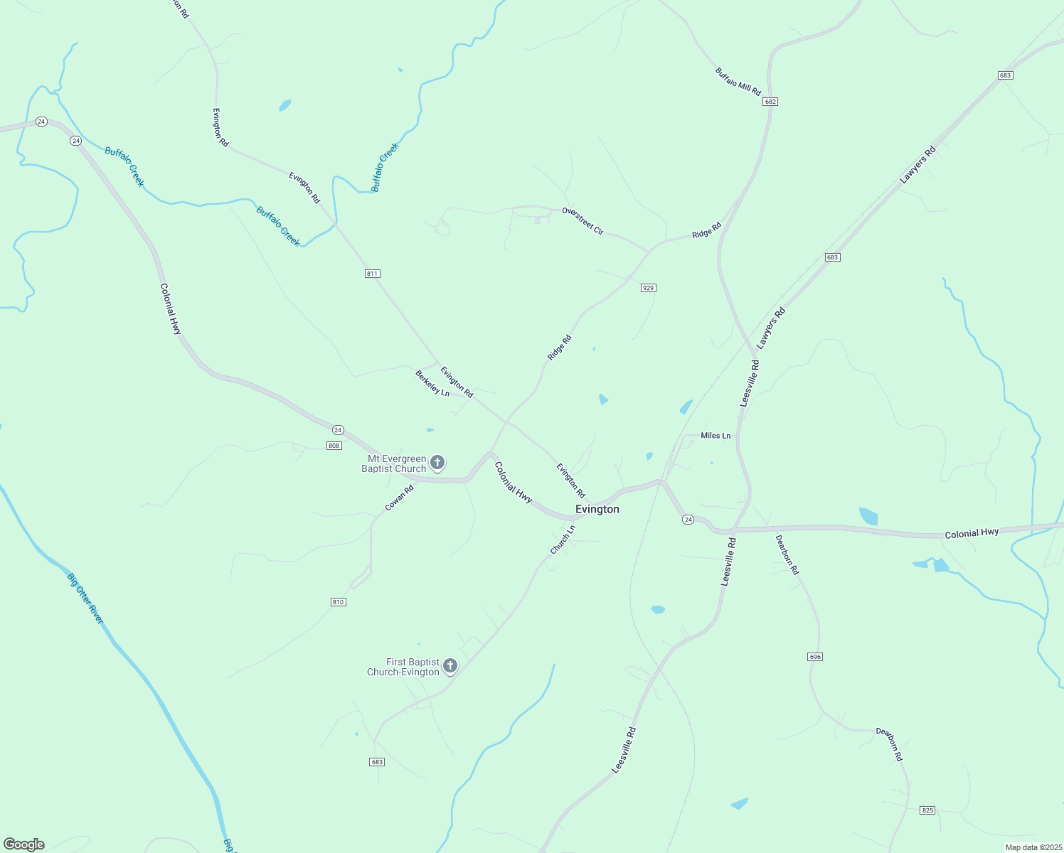 map of restaurants, bars, coffee shops, grocery stores, and more near 337 Evington Road in Evington