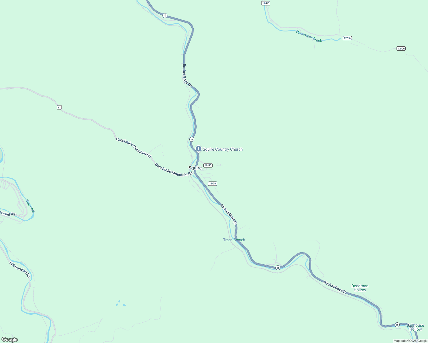 map of restaurants, bars, coffee shops, grocery stores, and more near County Road 16/08 in Berwind