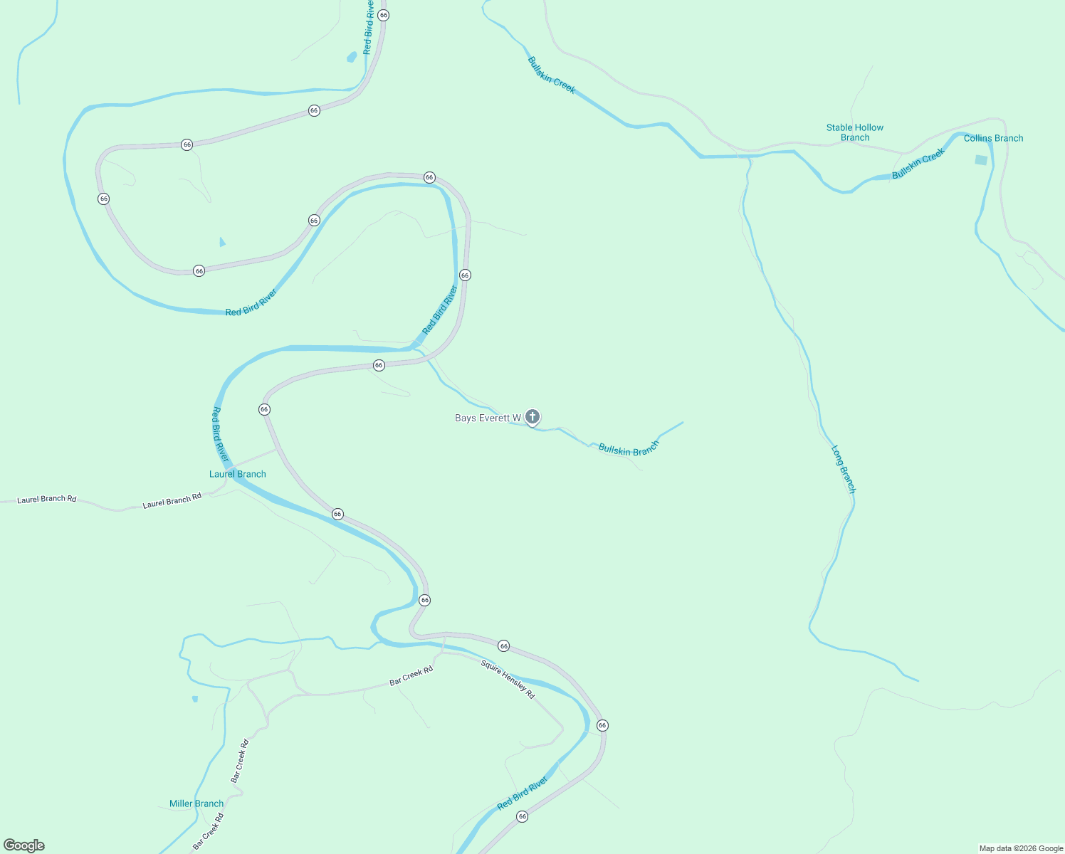 map of restaurants, bars, coffee shops, grocery stores, and more near 523 Bullskin Branch Road in Oneida