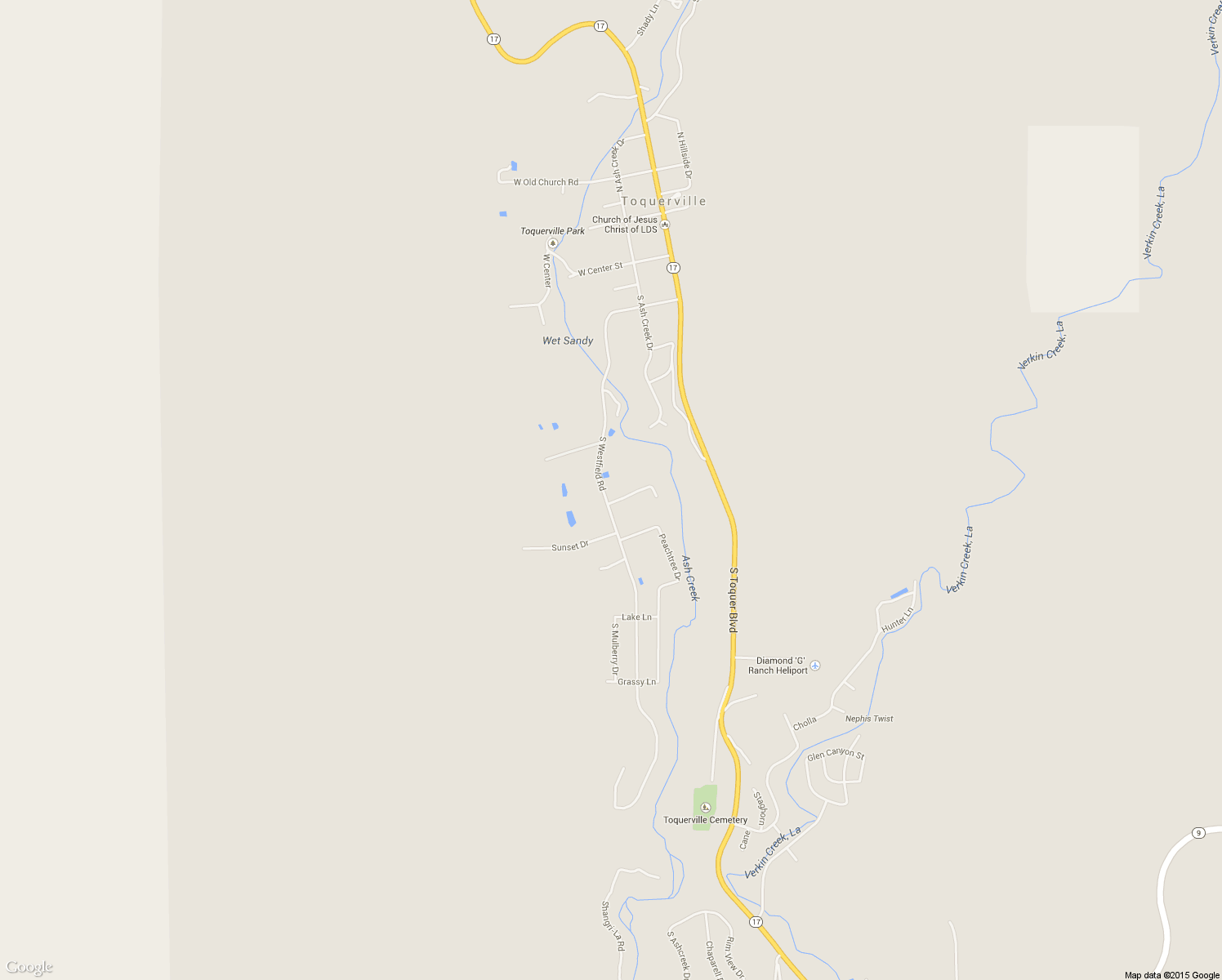 map of restaurants, bars, coffee shops, grocery stores, and more near 599 South Westfield Road in Toquerville