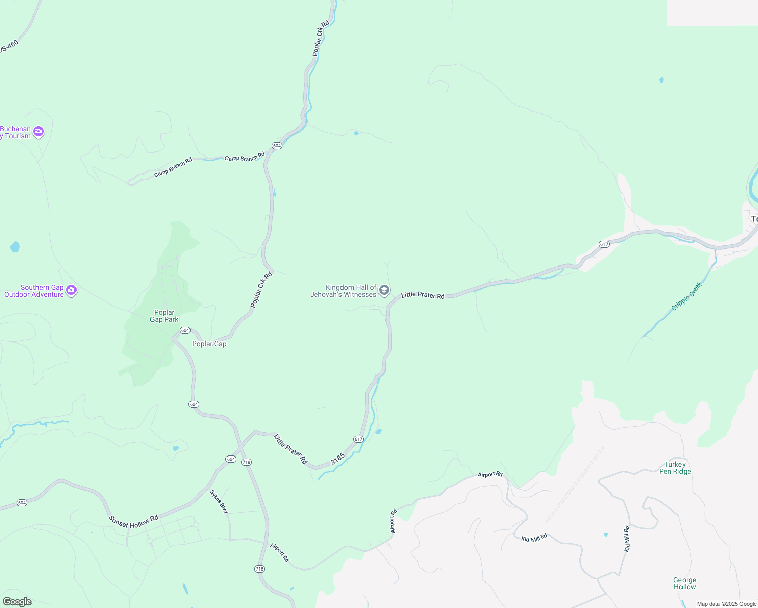 map of restaurants, bars, coffee shops, grocery stores, and more near 1037 Steep Fork Road in Grundy