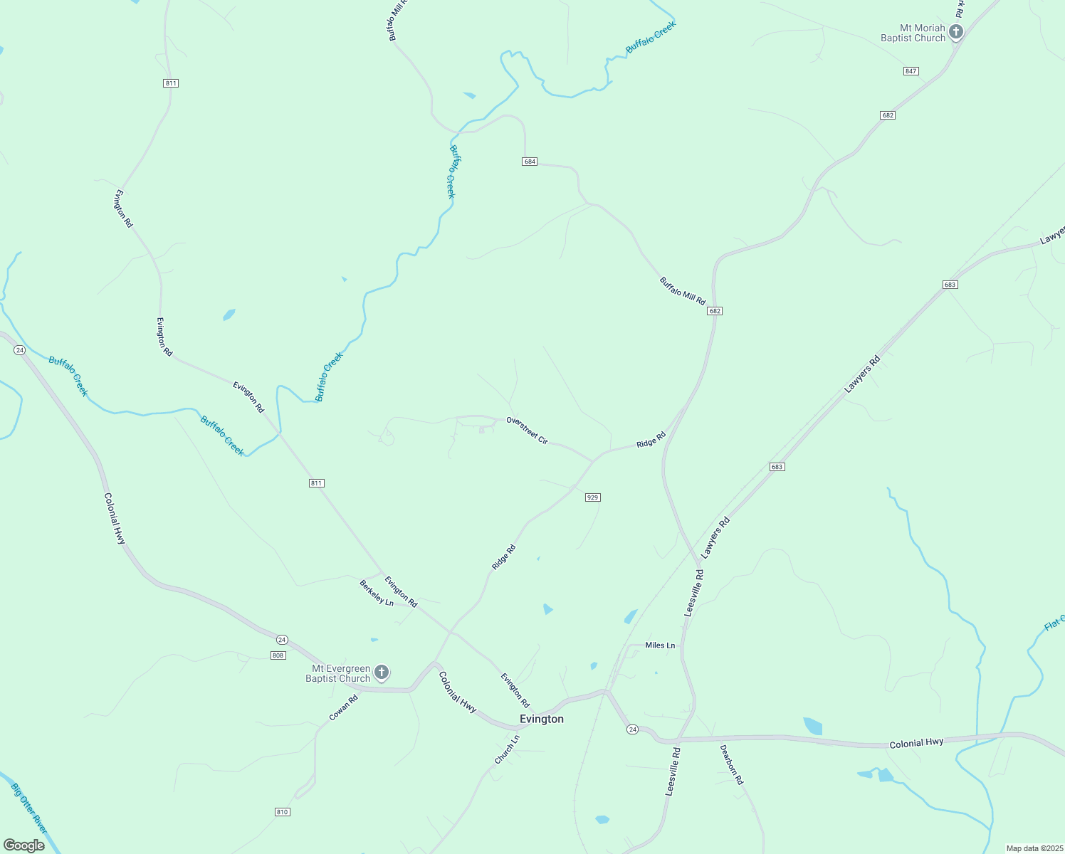 map of restaurants, bars, coffee shops, grocery stores, and more near 215 Plateau Drive in Evington