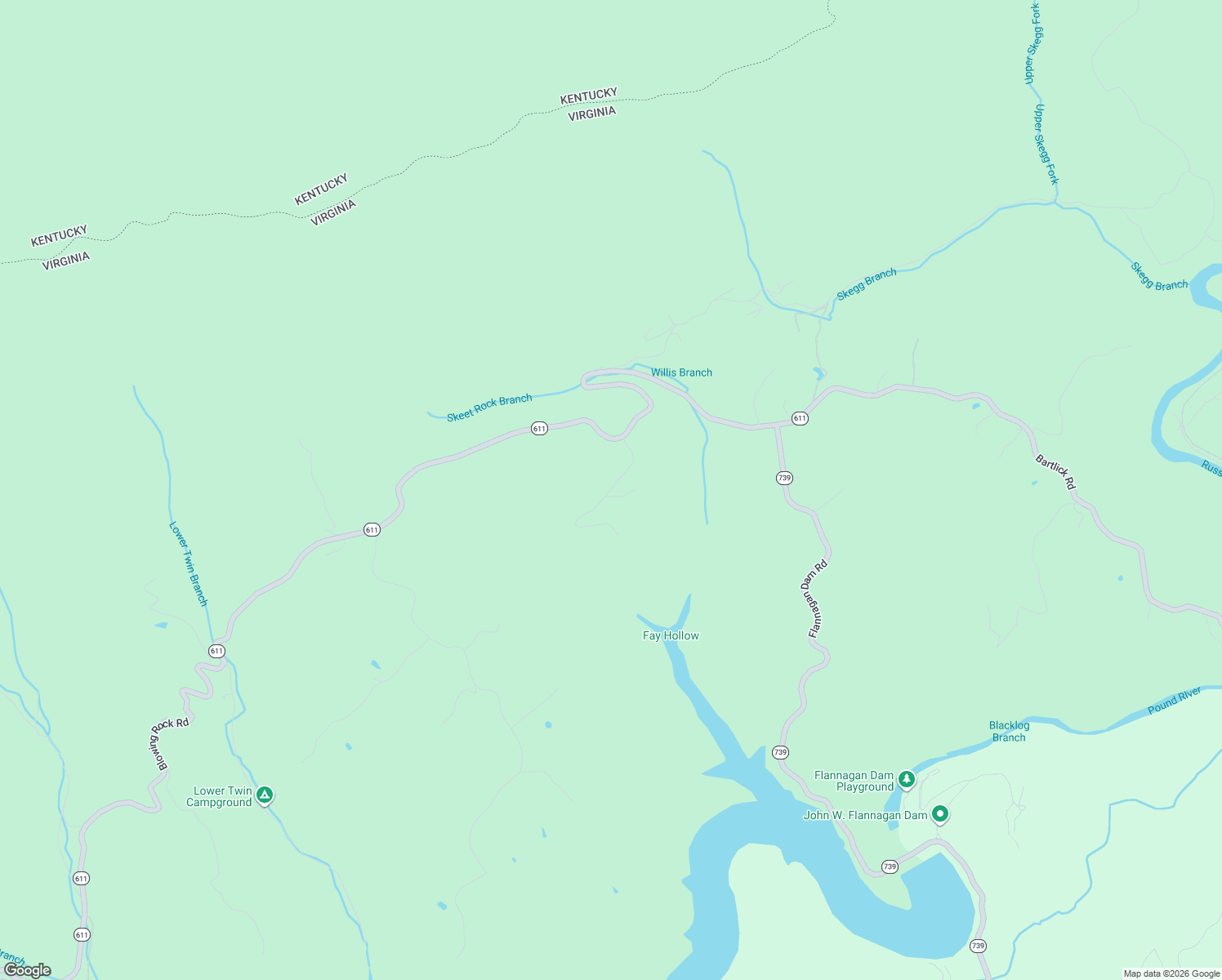 map of restaurants, bars, coffee shops, grocery stores, and more near Cove Road in Dickenson County