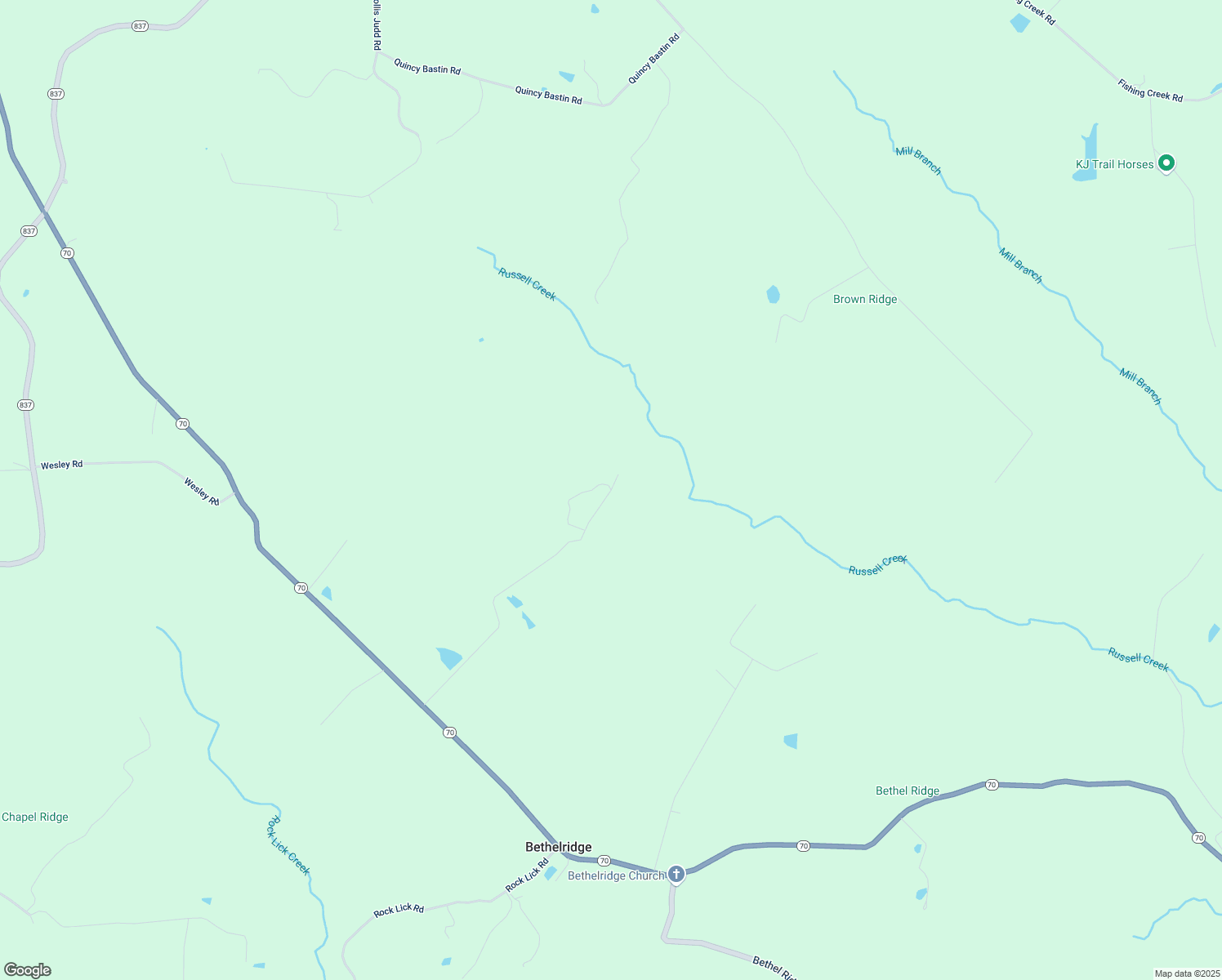 map of restaurants, bars, coffee shops, grocery stores, and more near 230 South Mike Merritt Road in Bethelridge