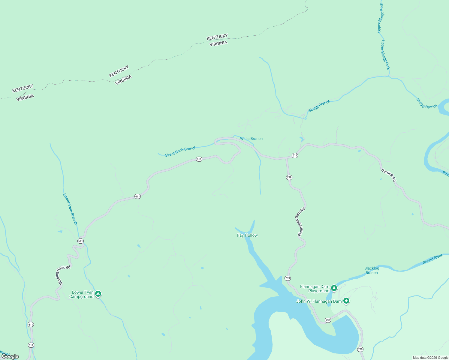 map of restaurants, bars, coffee shops, grocery stores, and more near Cove Road in Haysi