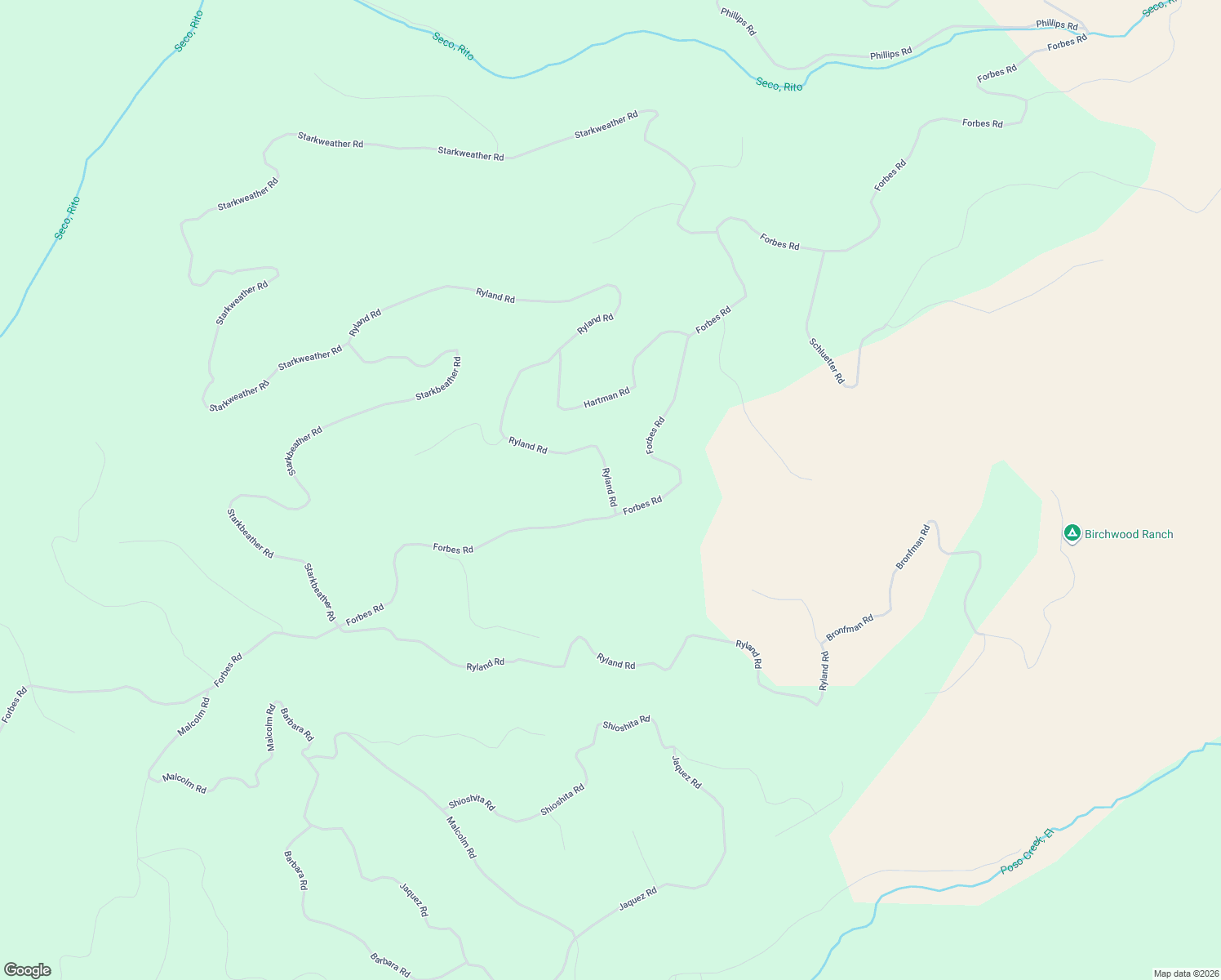 map of restaurants, bars, coffee shops, grocery stores, and more near Ryland Road in Costilla County