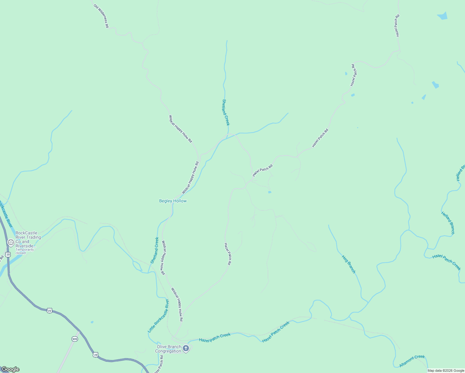 map of restaurants, bars, coffee shops, grocery stores, and more near 1968 Hazel Patch Road in East Bernstadt