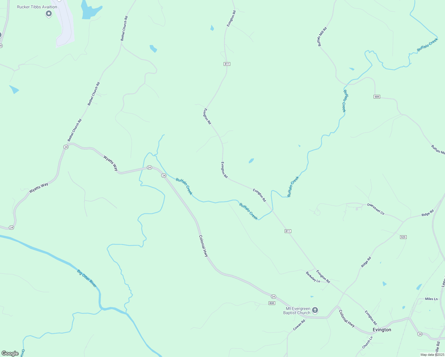 map of restaurants, bars, coffee shops, grocery stores, and more near 1770 Evington Road in Evington