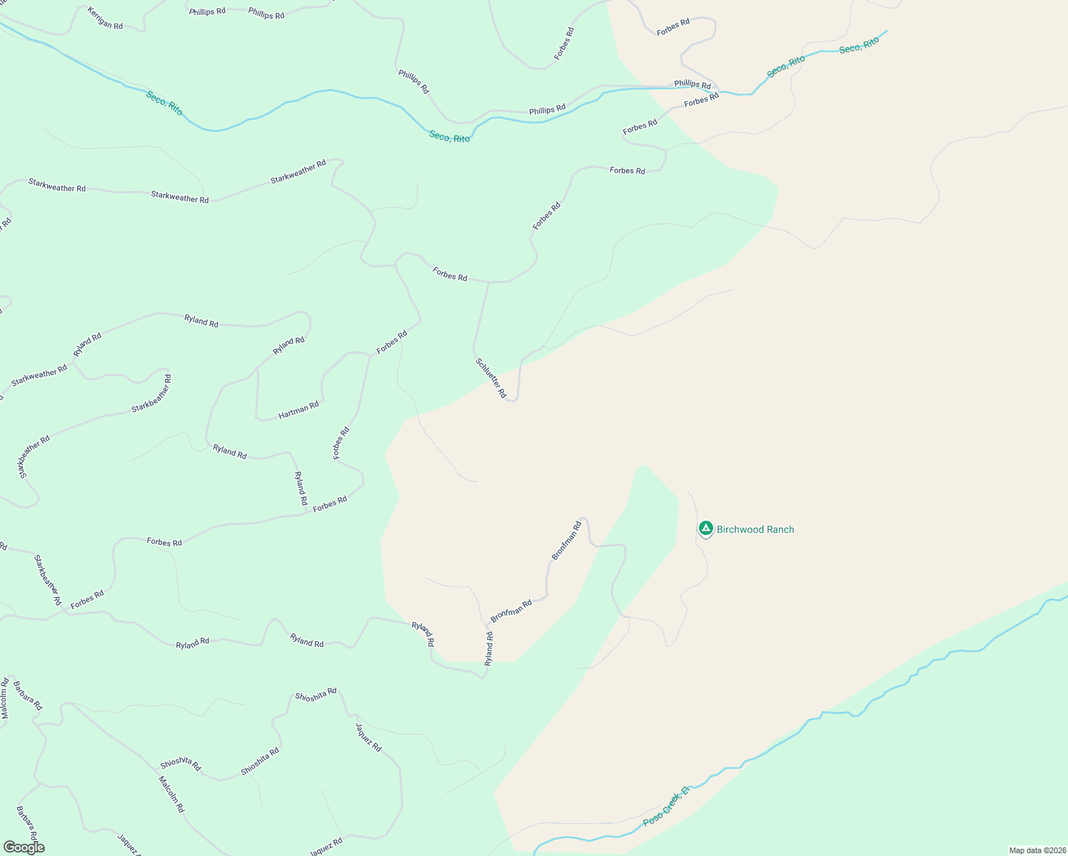 map of restaurants, bars, coffee shops, grocery stores, and more near Schluetter Road in Fort Garland