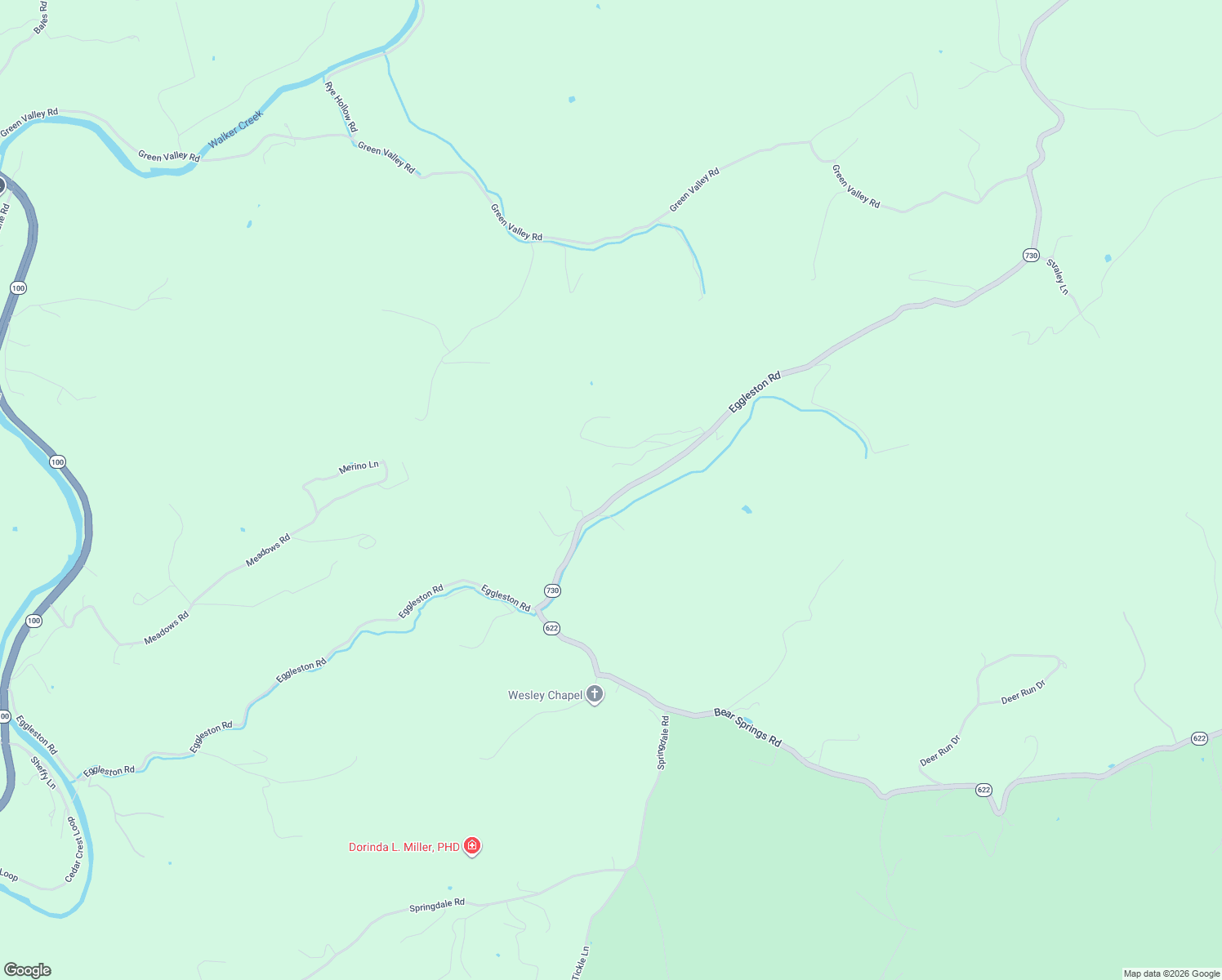 map of restaurants, bars, coffee shops, grocery stores, and more near 3970-3990 Eggleston Road in Pearisburg