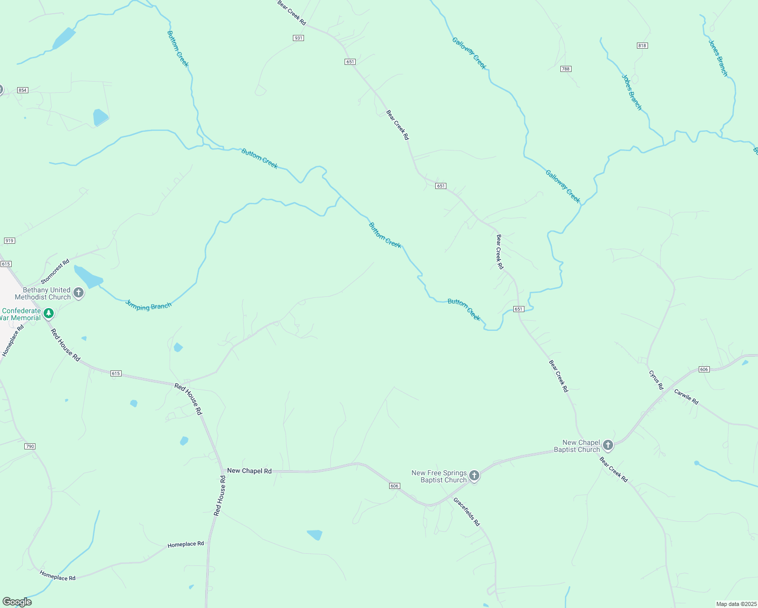 map of restaurants, bars, coffee shops, grocery stores, and more near 921 Pauls Road in Rustburg