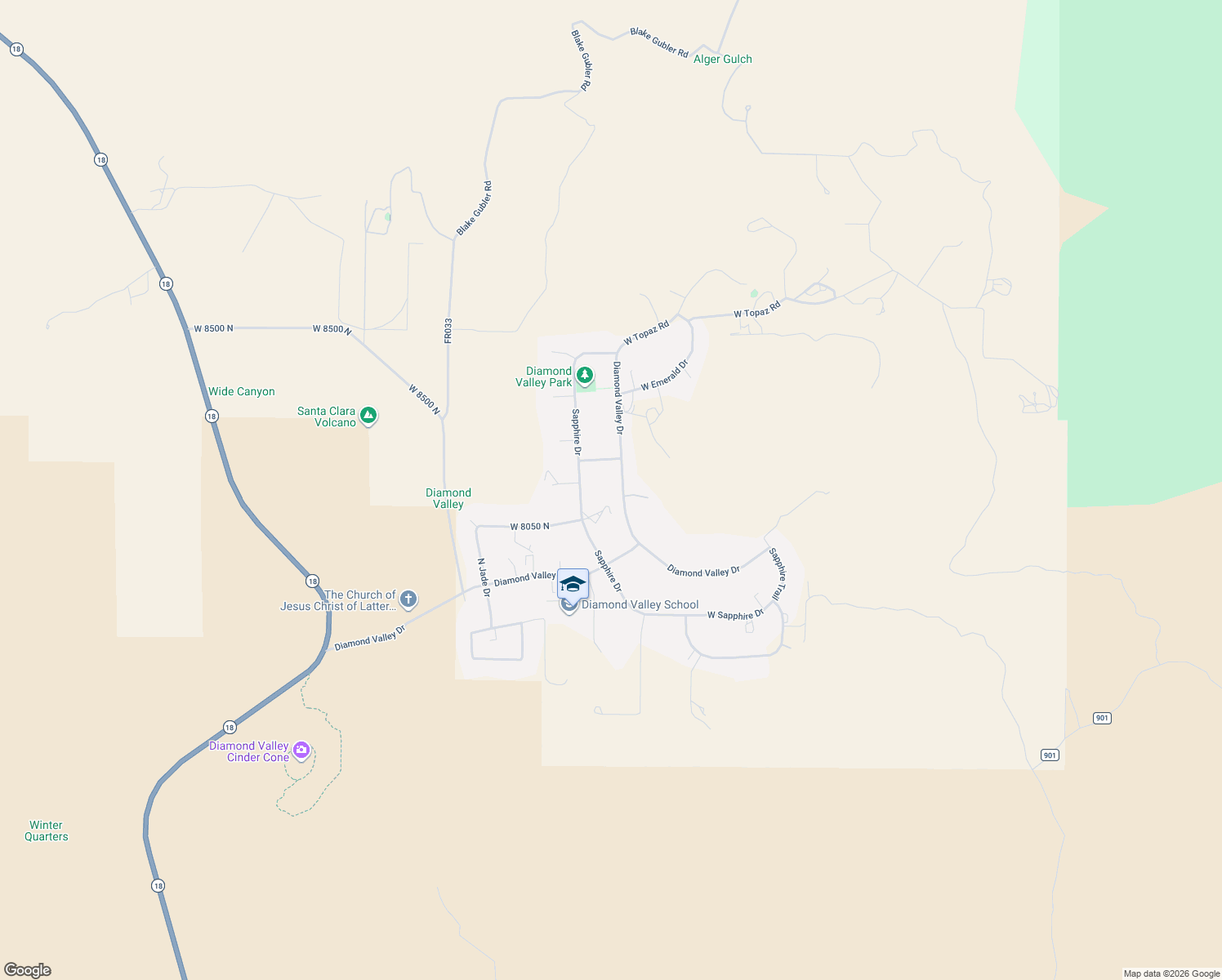 map of restaurants, bars, coffee shops, grocery stores, and more near 8129 North Diamond Valley in St. George