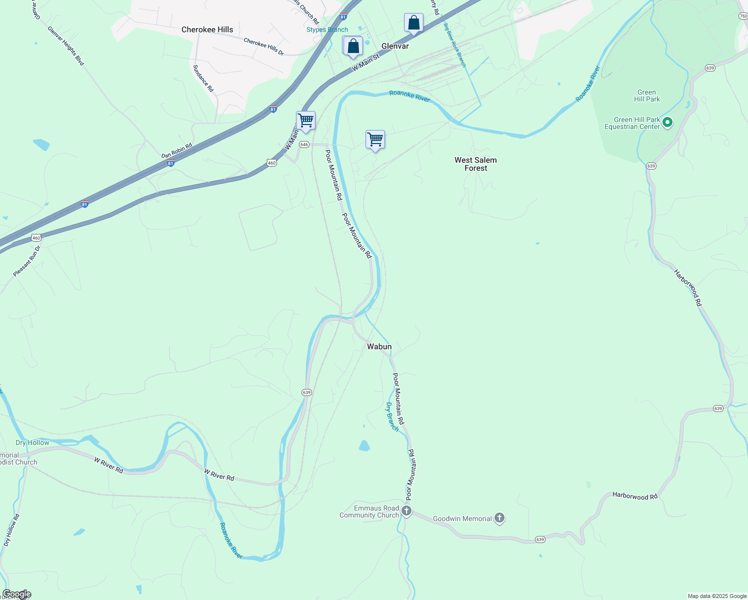 map of restaurants, bars, coffee shops, grocery stores, and more near 5149 Beason Lane in Salem