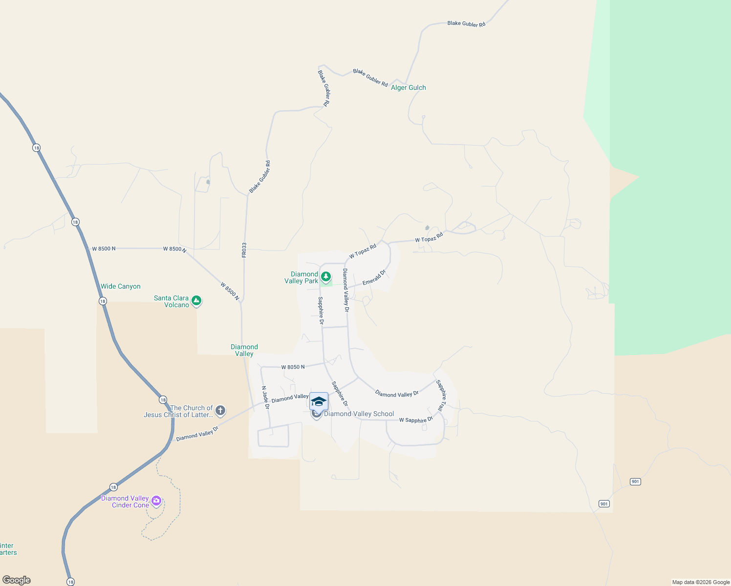 map of restaurants, bars, coffee shops, grocery stores, and more near 1215 West Emerald Drive in St. George