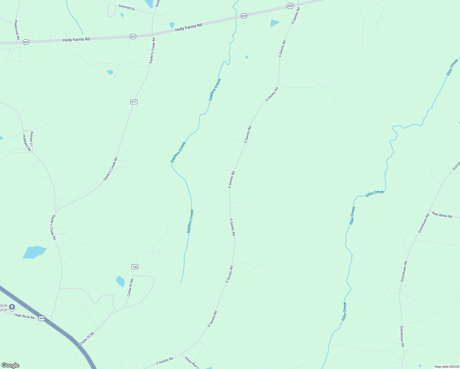 map of restaurants, bars, coffee shops, grocery stores, and more near South Genito Road in Burkeville