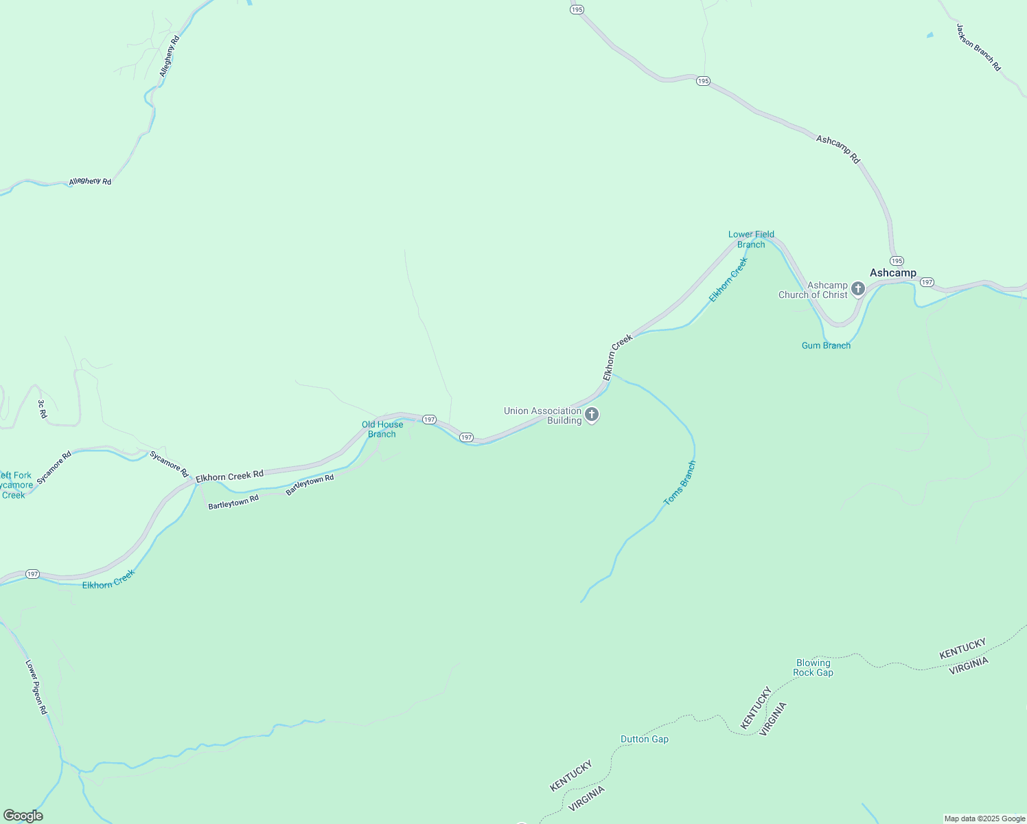 map of restaurants, bars, coffee shops, grocery stores, and more near 8500-8538 Elkhorn Creek in Ashcamp