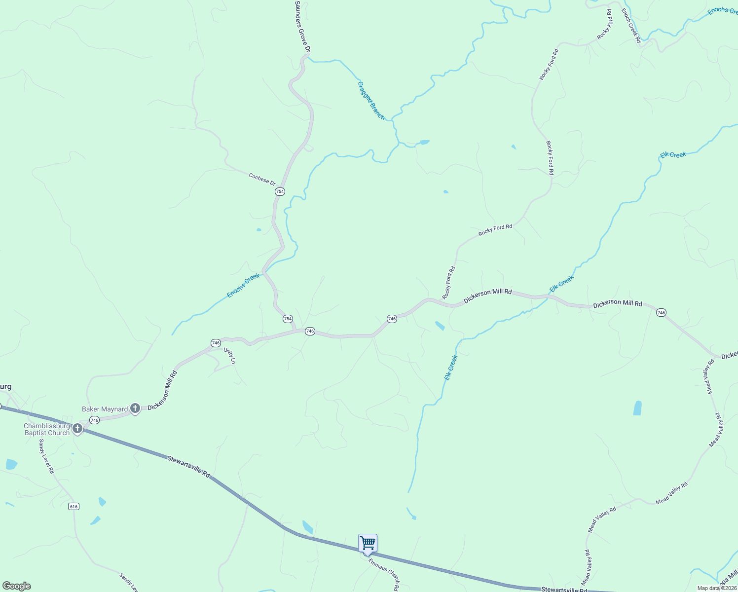 map of restaurants, bars, coffee shops, grocery stores, and more near 11277 Dickerson Mill Road in Moneta