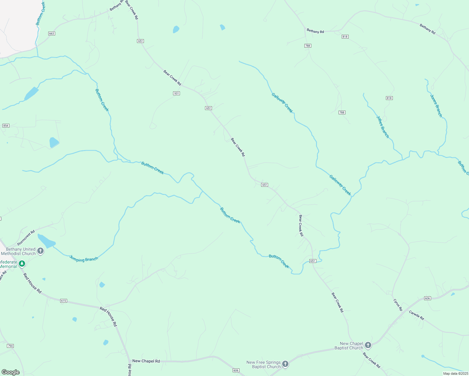 map of restaurants, bars, coffee shops, grocery stores, and more near 2939 Bear Creek Road in Rustburg