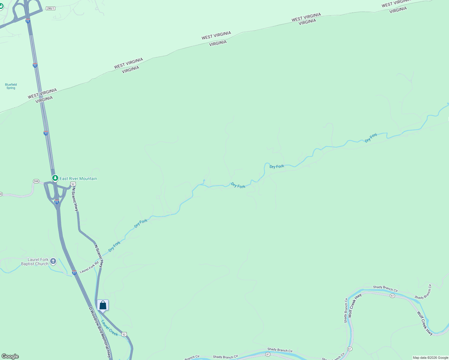 map of restaurants, bars, coffee shops, grocery stores, and more near Hickory Lane in Rocky Gap