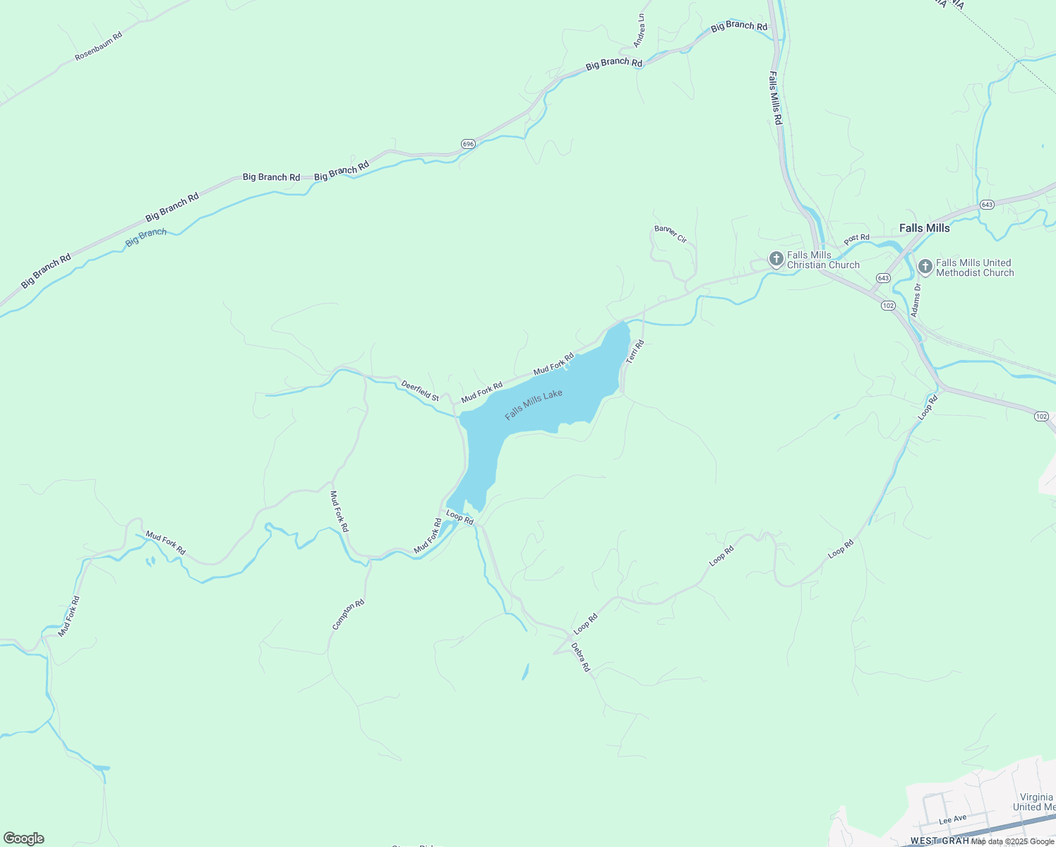 map of restaurants, bars, coffee shops, grocery stores, and more near in Falls Mills