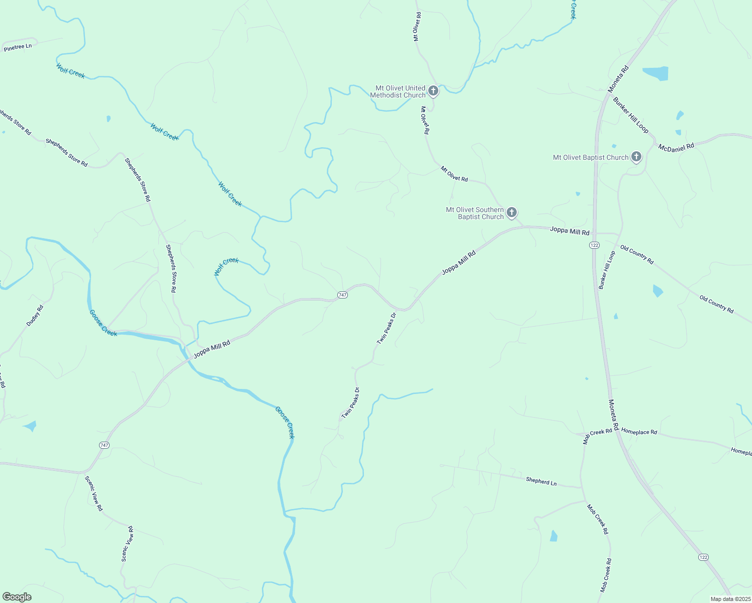map of restaurants, bars, coffee shops, grocery stores, and more near 2168 Joppa Mill Rd in Bedford