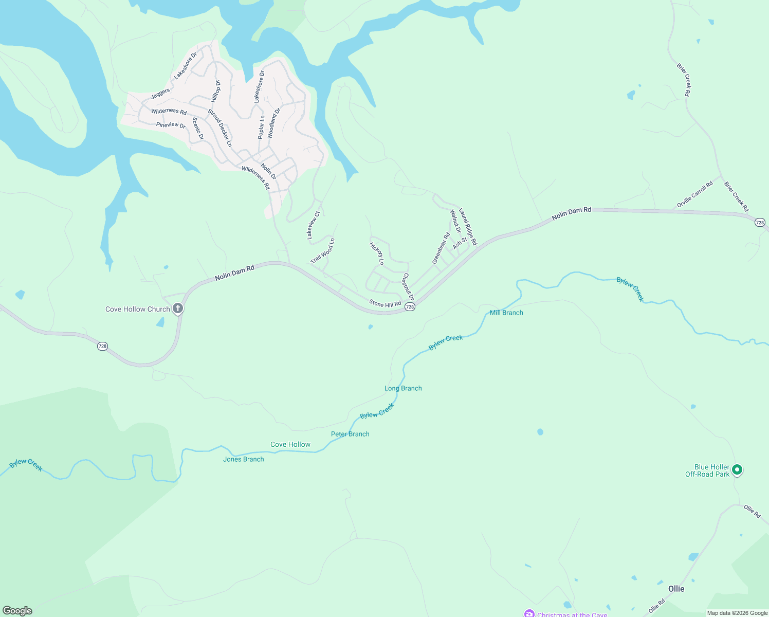 map of restaurants, bars, coffee shops, grocery stores, and more near 5150-5328 Nolin Dam Road in Mammoth Cave