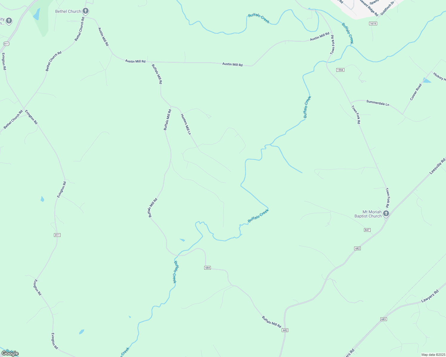 map of restaurants, bars, coffee shops, grocery stores, and more near 506 Bridge Tree Court in Evington