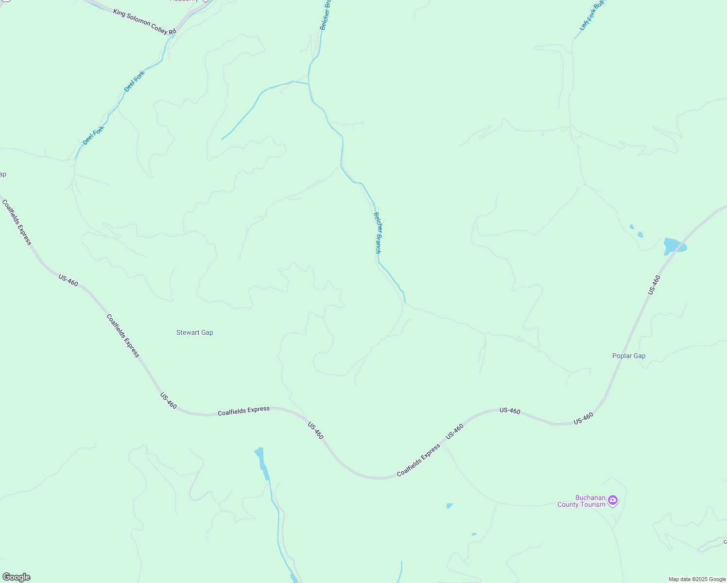 map of restaurants, bars, coffee shops, grocery stores, and more near 2602 Belchers Fork Road in Grundy