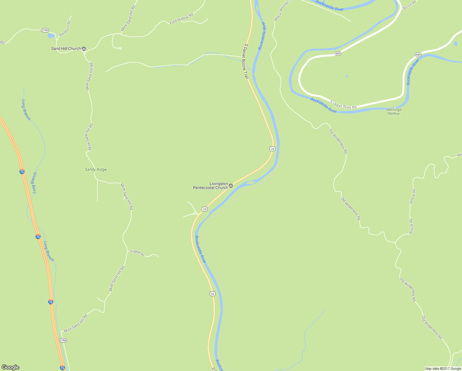 map of restaurants, bars, coffee shops, grocery stores, and more near S Daniel Boone Trail in Livingston