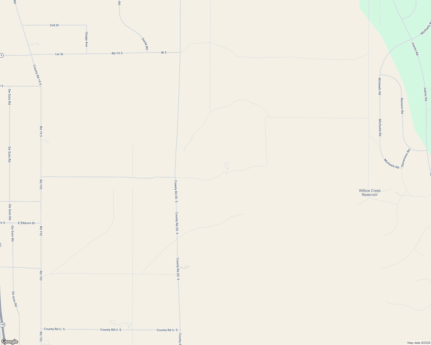 map of restaurants, bars, coffee shops, grocery stores, and more near County Road 20. 5 in San Luis