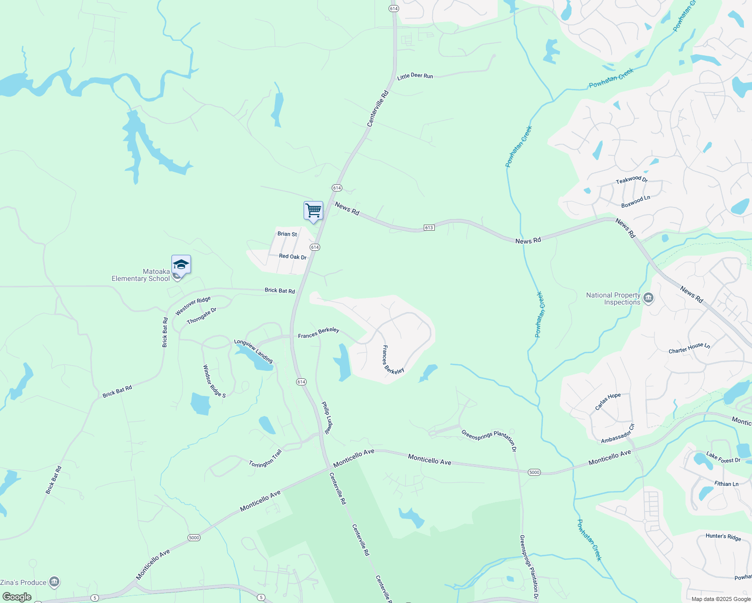 map of restaurants, bars, coffee shops, grocery stores, and more near 4013 Elizabeth Killebrew in Williamsburg