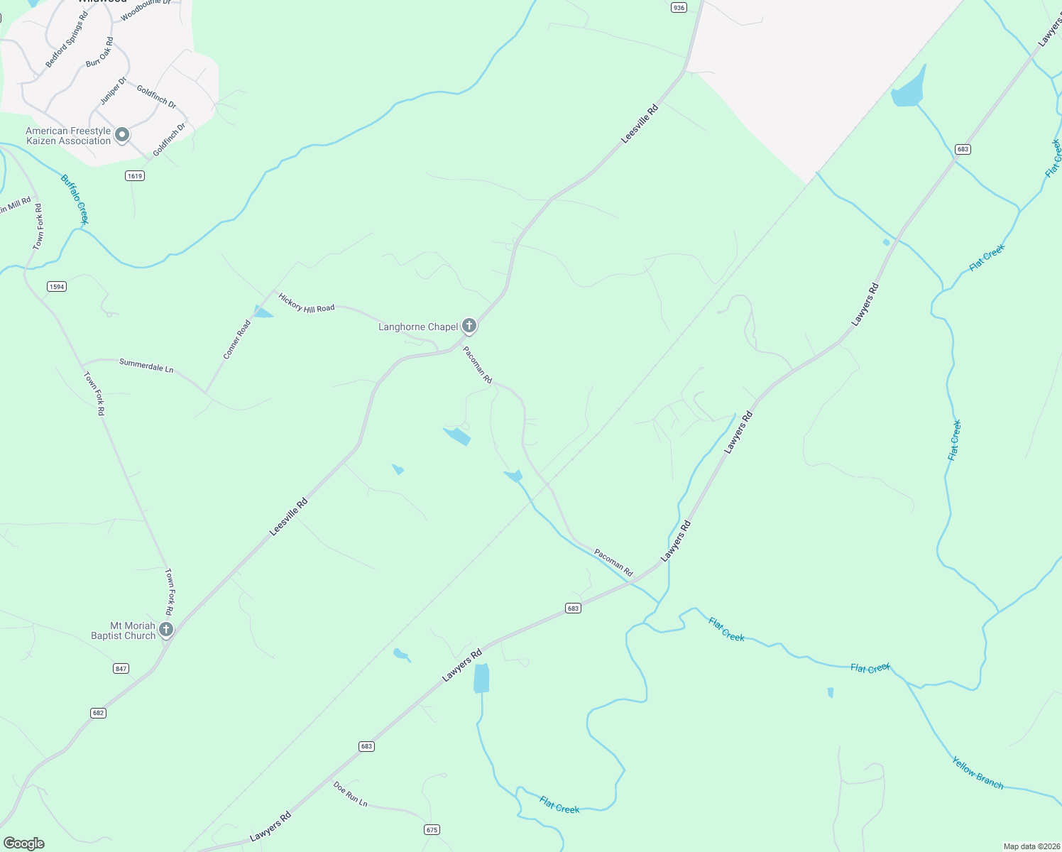 map of restaurants, bars, coffee shops, grocery stores, and more near 675 Pacoman Road in Evington