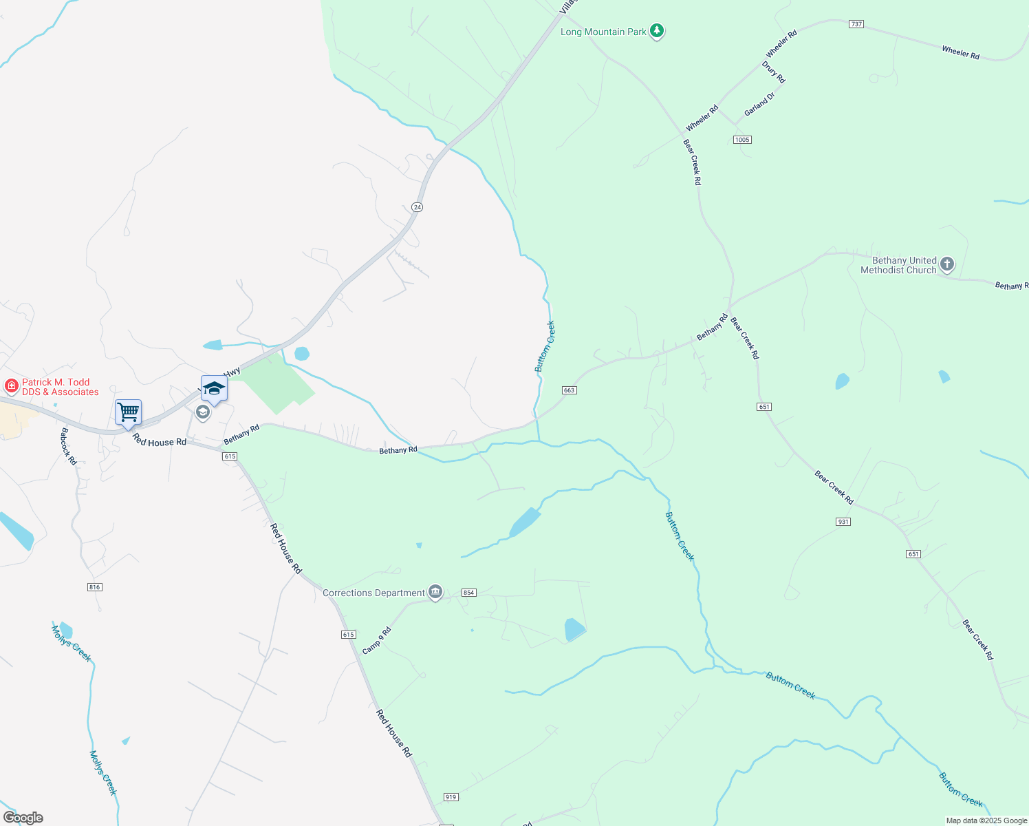 map of restaurants, bars, coffee shops, grocery stores, and more near 3 Ducks Place in Rustburg