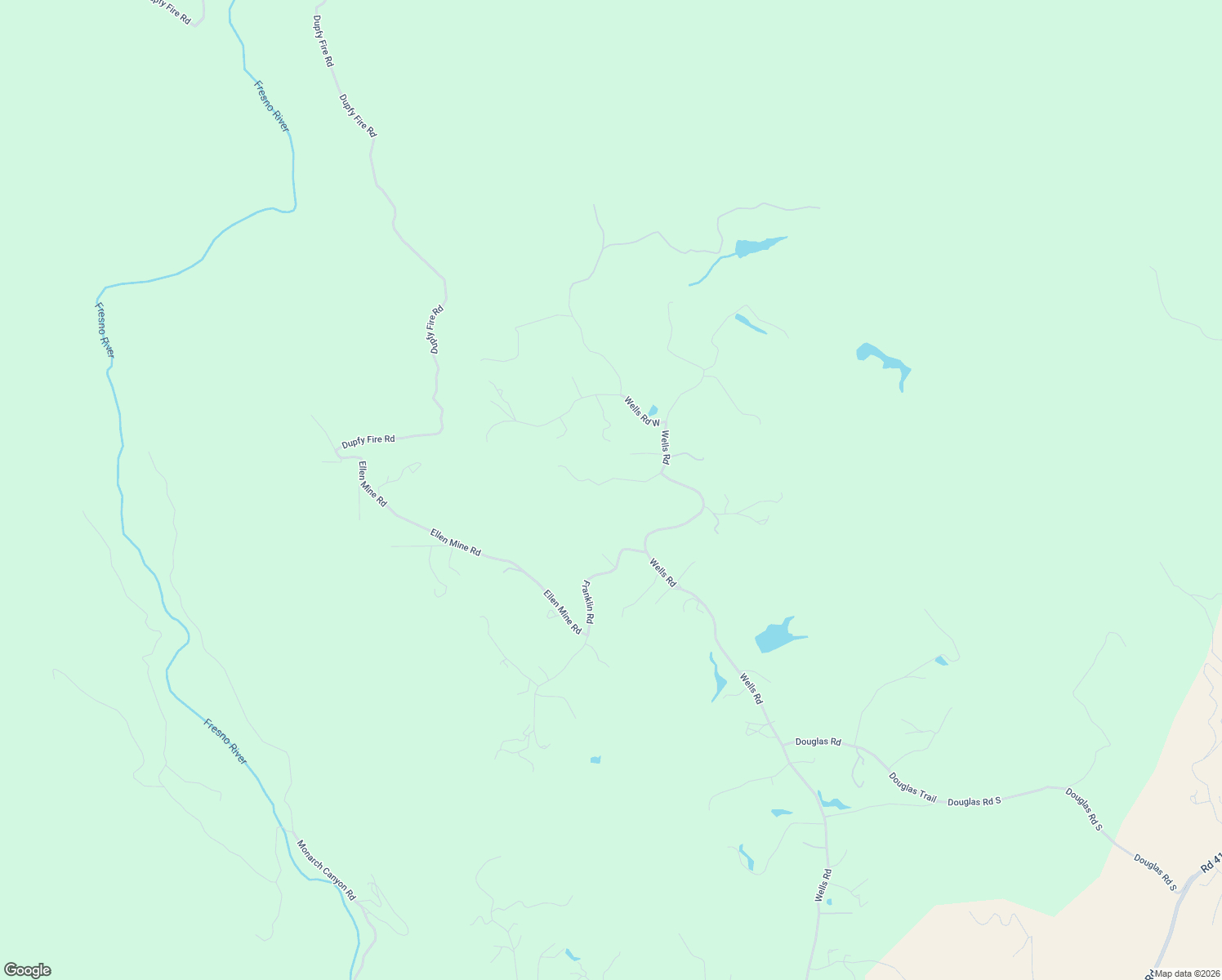 map of restaurants, bars, coffee shops, grocery stores, and more near 43956 Rocky Ridge Road in Coarsegold