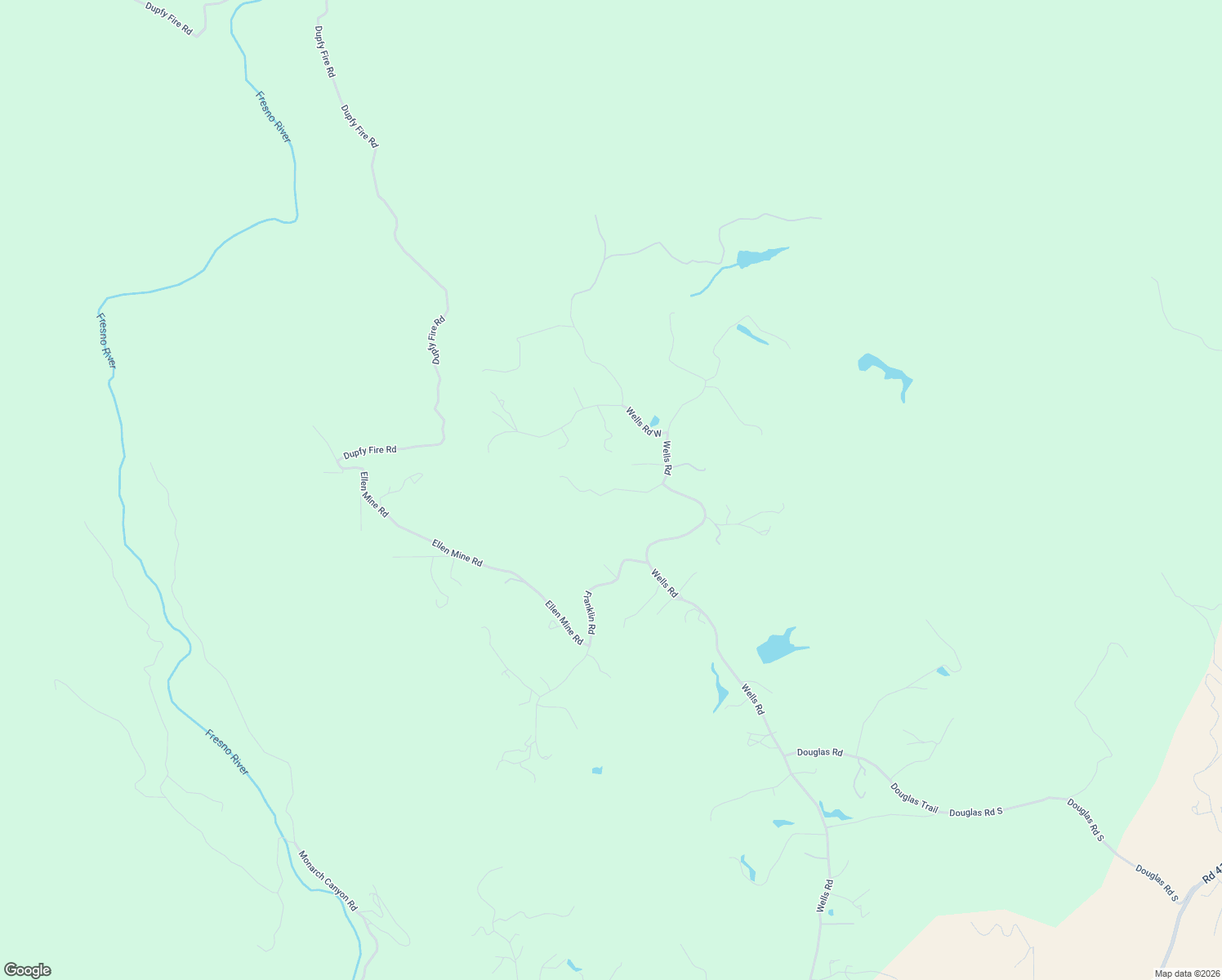 map of restaurants, bars, coffee shops, grocery stores, and more near 44025 Rocky Ridge Road in Coarsegold