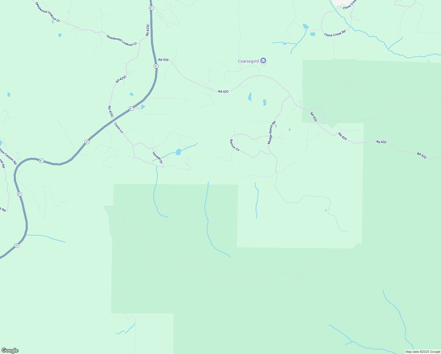 map of restaurants, bars, coffee shops, grocery stores, and more near 36345 Mudge Ranch Road in Coarsegold
