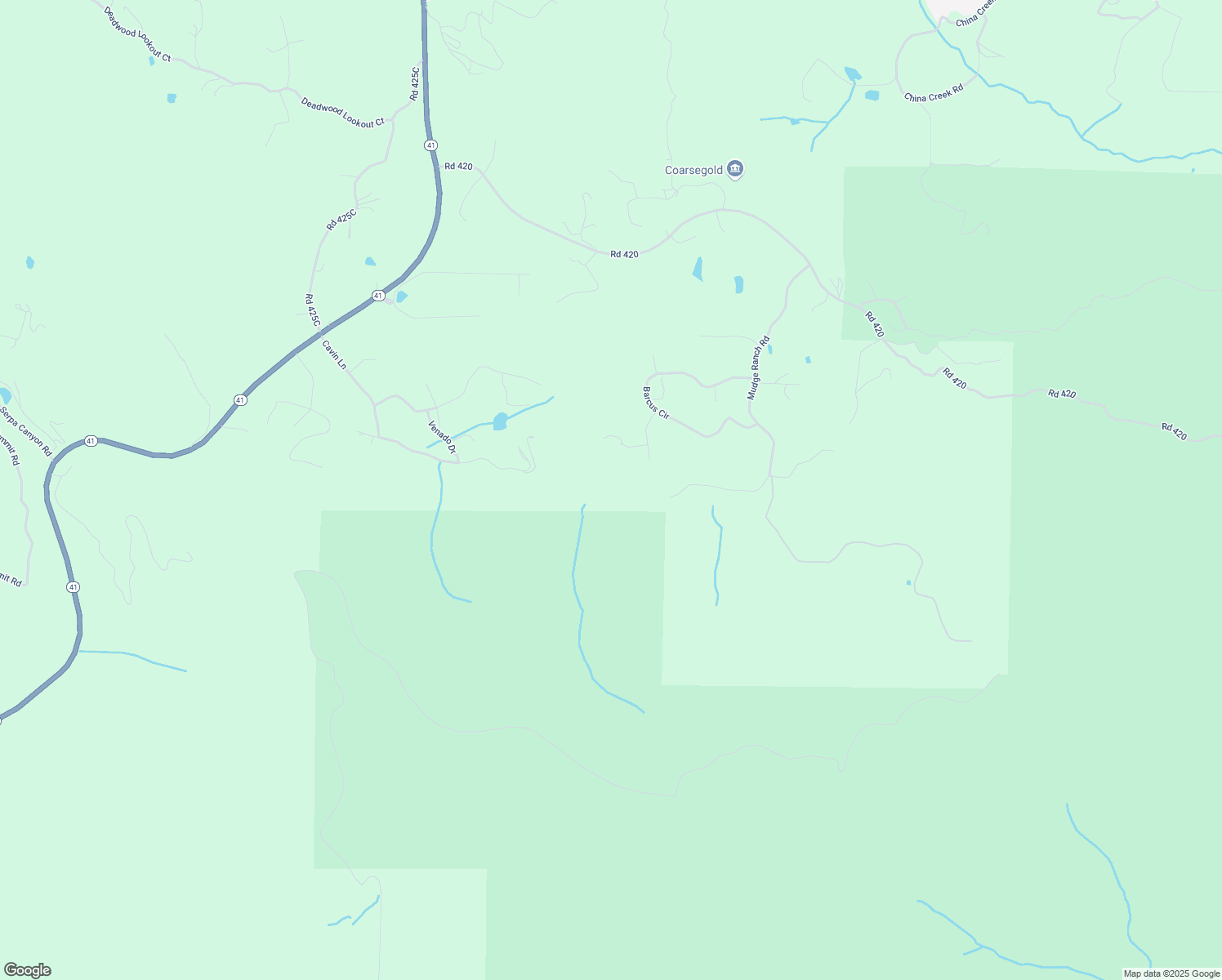 map of restaurants, bars, coffee shops, grocery stores, and more near 36345 Mudge Ranch Road in Coarsegold
