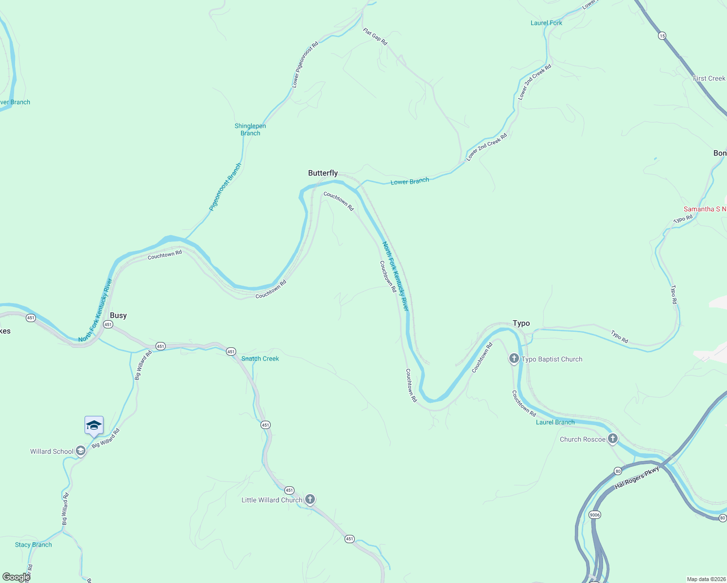 map of restaurants, bars, coffee shops, grocery stores, and more near Eversole Road in Perry County