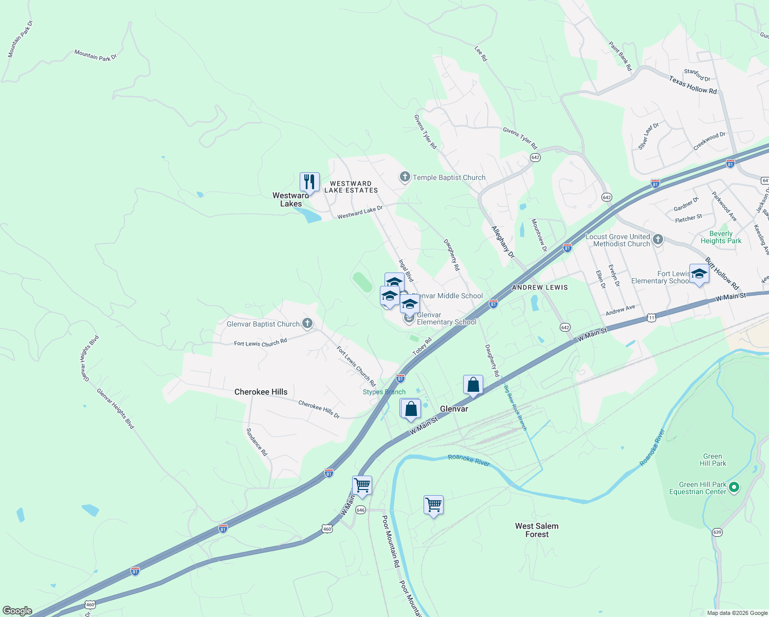 map of restaurants, bars, coffee shops, grocery stores, and more near 4599 Malus Drive in Salem